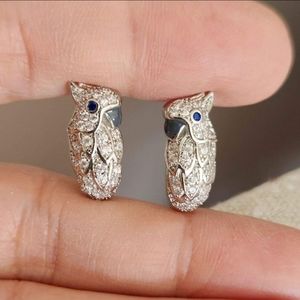New 925 Silver Diamond Parrot Hoop Earrings for Women